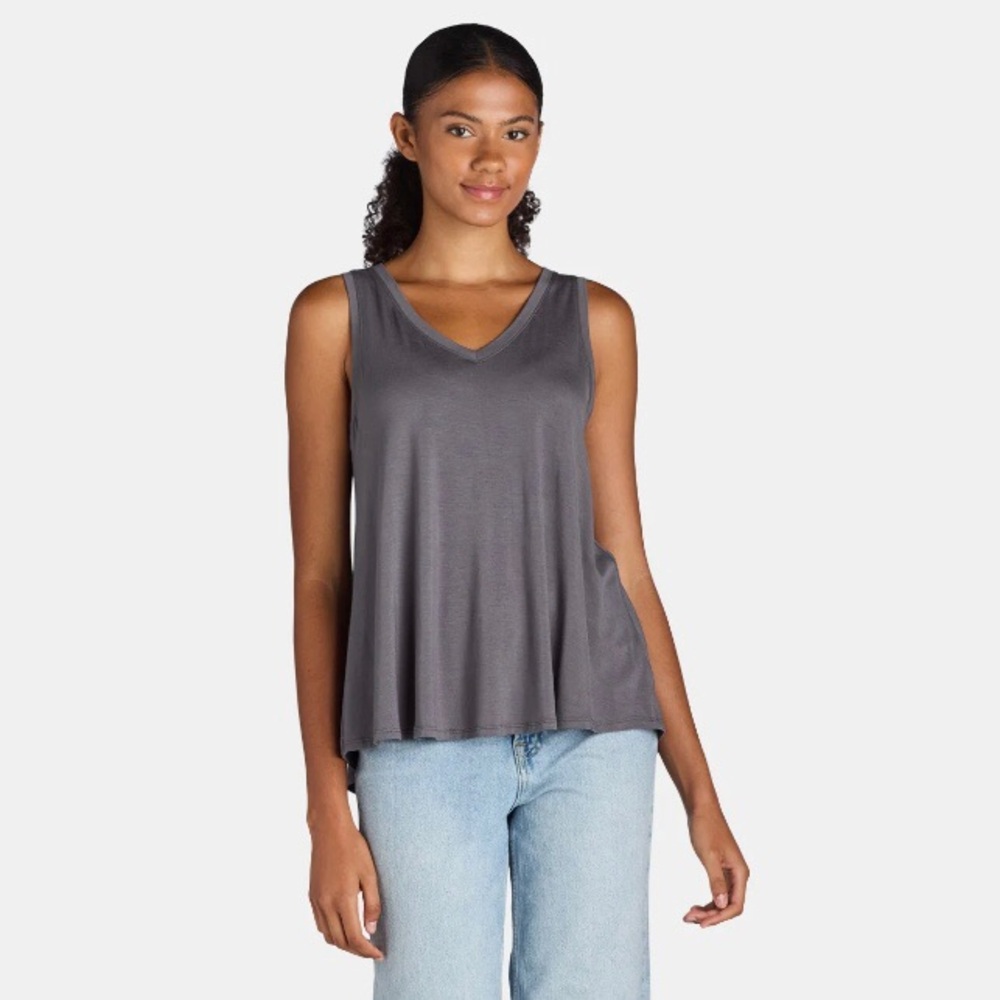 TIME and TRU Womens Tank Top Size XS 0-2 Relaxed Fit Sleeveless Gray  New